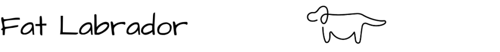 The title of this section is Fat Labrador, and there is a line drawing of a fat labrador